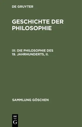 Die Philosophie des 19. Jahrhunderts, II. | E-Book | www.sack.de