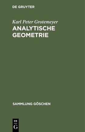 Grotemeyer | Analytische Geometrie | E-Book | sack.de