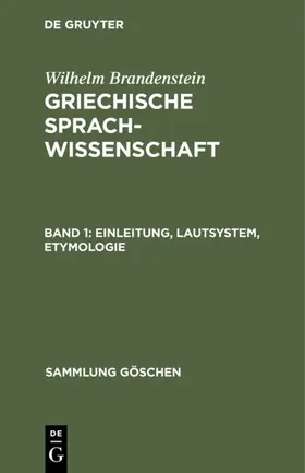 Brandenstein |  Einleitung, Lautsystem, Etymologie | eBook | Sack Fachmedien