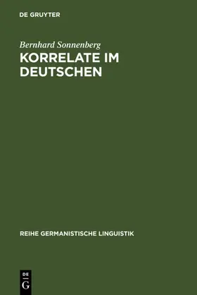 Sonnenberg |  Korrelate im Deutschen | eBook | Sack Fachmedien