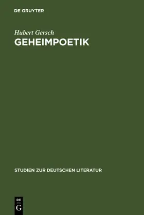 Gersch |  Geheimpoetik | eBook | Sack Fachmedien