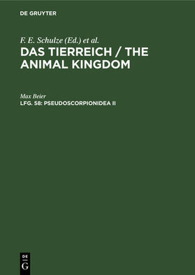 Beier | Pseudoscorpionidea II | E-Book | sack.de