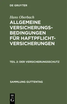 Oberbach |  Der Versicherungsschutz | eBook | Sack Fachmedien