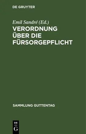 Sandré | Verordnung über die Fürsorgepflicht | E-Book | www.sack.de