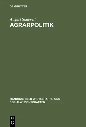 Skalweit |  Agrarpolitik | eBook | Sack Fachmedien