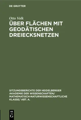 Volk |  Über Flächen mit geodätischen Dreiecksnetzen | eBook | Sack Fachmedien