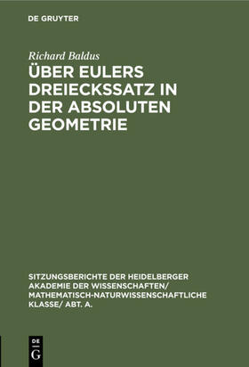 Baldus | Über Eulers Dreieckssatz in der absoluten Geometrie | E-Book | sack.de