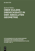 Baldus |  Über Eulers Dreieckssatz in der absoluten Geometrie | eBook | Sack Fachmedien