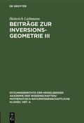 Liebmann |  Beiträge zur Inversionsgeometrie III | eBook | Sack Fachmedien