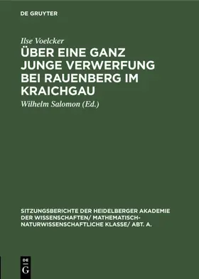 Voelcker / Salomon | Über eine ganz junge Verwerfung bei Rauenberg im Kraichgau | E-Book | www.sack.de
