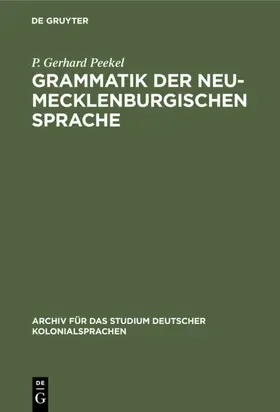 Peekel |  Grammatik der Neu-Mecklenburgischen Sprache | eBook | Sack Fachmedien