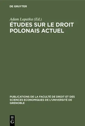 Lopatka | Études sur le droit polonais actuel | E-Book | www.sack.de