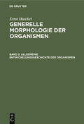 Haeckel |  Allgemeine Entwickelungsgeschichte der Organismen | eBook | Sack Fachmedien