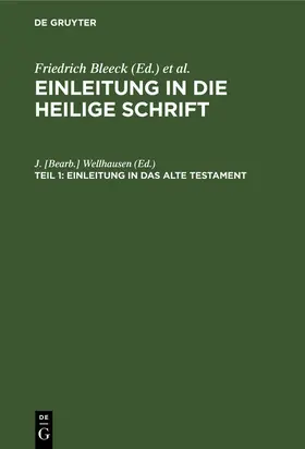 Wellhausen |  Einleitung in das Alte Testament | eBook | Sack Fachmedien