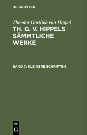 Hippel | Kleinere Schriften | E-Book | www.sack.de