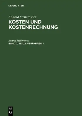 Mellerowicz |  Verfahren, II | eBook | Sack Fachmedien