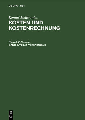 Mellerowicz | Verfahren, II | E-Book | sack.de