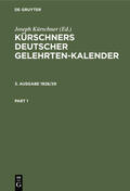 Kürschner |  Kürschners Deutscher Gelehrten-Kalender. 3. Ausgabe 1928/29 | eBook | Sack Fachmedien