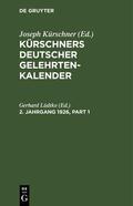 Lüdtke |  Kürschners Deutscher Gelehrten-Kalender. 2. Jahrgang 1926 | eBook | Sack Fachmedien