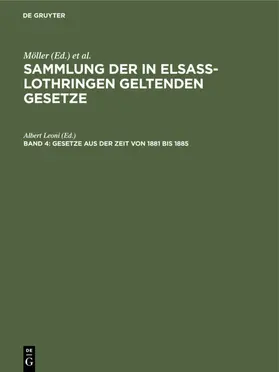 Leoni |  Gesetze aus der Zeit von 1881 bis 1885 | eBook | Sack Fachmedien