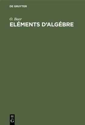 Baer | Eléments d'algébre | E-Book | sack.de
