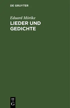 Mörike | Lieder und Gedichte | E-Book | sack.de