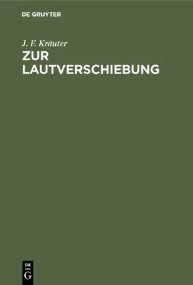 Kräuter |  Zur Lautverschiebung | eBook | Sack Fachmedien