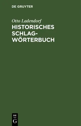 Ladendorf |  Historisches Schlagwörterbuch | eBook | Sack Fachmedien