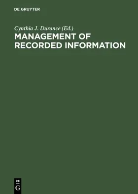 Durance |  Management of Recorded Information | eBook | Sack Fachmedien