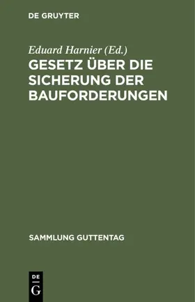 Harnier | Gesetz über die Sicherung der Bauforderungen | E-Book | www.sack.de