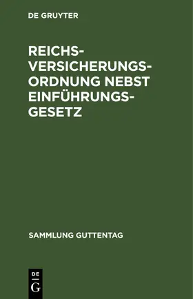 Reichsversicherungsordnung nebst Einführungsgesetz | E-Book | www.sack.de