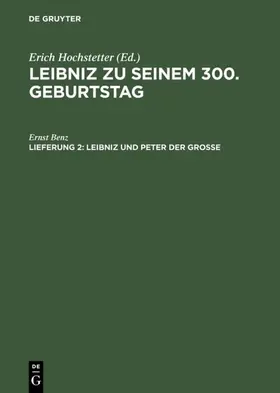 Benz |  Leibniz und Peter der Grosse | eBook | Sack Fachmedien