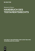 Peiser |  Handbuch des Testamentsrechts | eBook | Sack Fachmedien