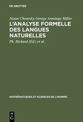 Chomsky / Miller / Richard | L'analyse formelle des langues naturelles | E-Book | www.sack.de