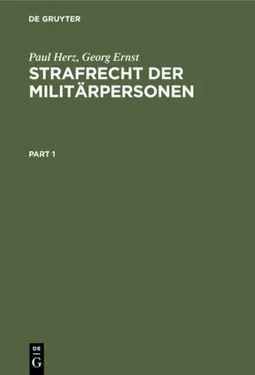 Herz / Ernst | Strafrecht der Militärpersonen | E-Book | www.sack.de