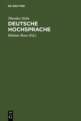 Siebs / Boor |  Deutsche Hochsprache | eBook | Sack Fachmedien