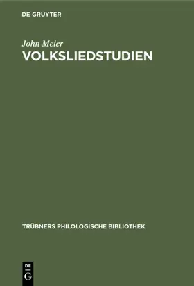 Meier |  Volksliedstudien | eBook | Sack Fachmedien