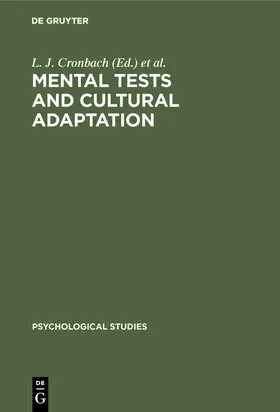 Cronbach / Drenth |  Mental tests and cultural adaptation | eBook | Sack Fachmedien