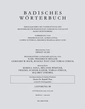 Streck |  Badisches Wörterbuch. Band V/Lieferung 88 Spießförster - Sprosse(n) | Buch |  Sack Fachmedien