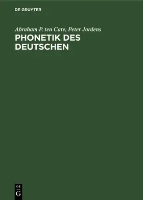Cate / Jordens |  Phonetik des Deutschen | eBook | Sack Fachmedien