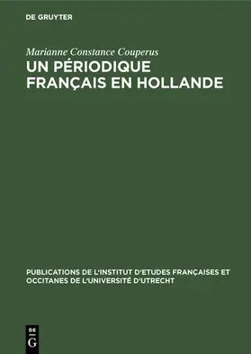 Couperus |  Un périodique français en Hollande | eBook | Sack Fachmedien
