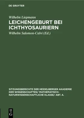 Liepmann / Salomon-Calvi |  Leichengeburt bei Ichthyosauriern | eBook | Sack Fachmedien