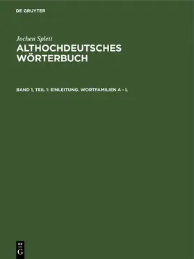 Splett |  Einleitung. Wortfamilien A - L | eBook | Sack Fachmedien