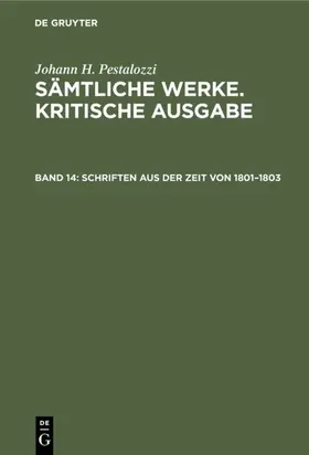 Dejung / Feilchenfeld Fales / Klauser |  Schriften aus der Zeit von 1801–1803 | eBook | Sack Fachmedien