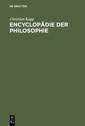 Kapp | Encyclopädie der Philosophie | E-Book | www.sack.de