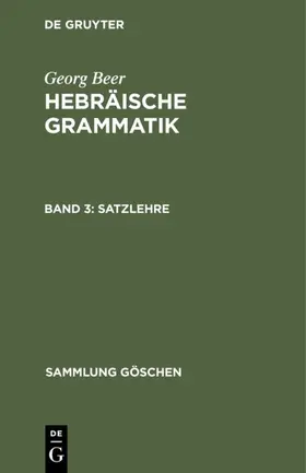 Beer |  Satzlehre | eBook | Sack Fachmedien