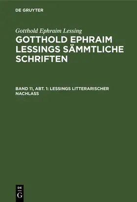 Maltzahn | Lessings Litterarischer Nachlaß | E-Book | www.sack.de