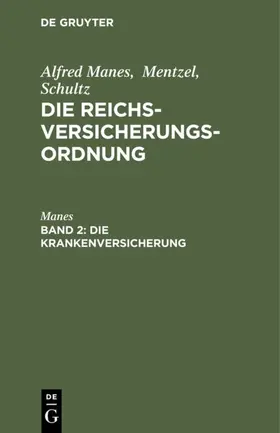 Manes | Die Krankenversicherung | E-Book | www.sack.de