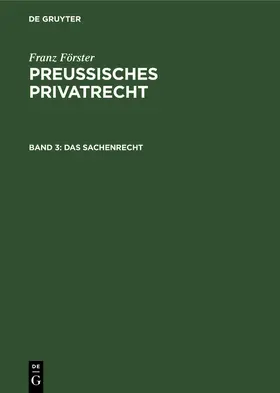 Eccius / Förster | Das Sachenrecht | E-Book | www.sack.de