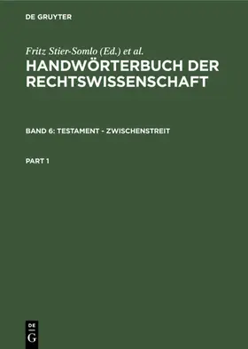 Stier-Somlo / Elster |  Testament - Zwischenstreit | eBook | Sack Fachmedien